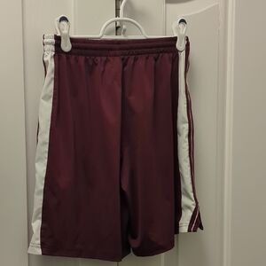 Youth Under Armour Medium Maroon and White Athletic Shorts